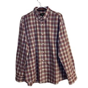 Tallia Men’s Red Plaid Button Down Shirt